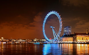 photography of London Eye during nighttime